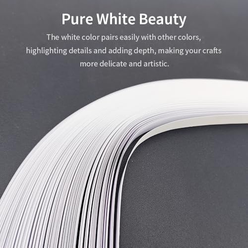 Acoeitl Quilling Paper Strips 240 Strips White Paper Quilling Set Width 10mm Length 53cm Quilling Supplies DIY Quilling Paper Quilling Art Strip for Crafts (2 Pack) - Image 3