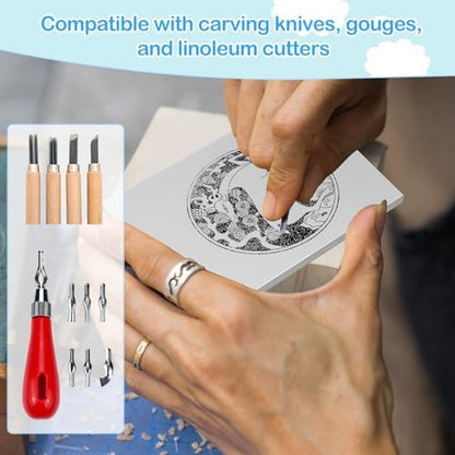 Frienda 50 Pack Rubber Carving Blocks 4 x 6 Inch, Rubber Stamp Carving Blocks for Printmaking, Printing, DIY Craft Project, Soft Block Stamp for Beginners and Professional(Gray) - Image 4