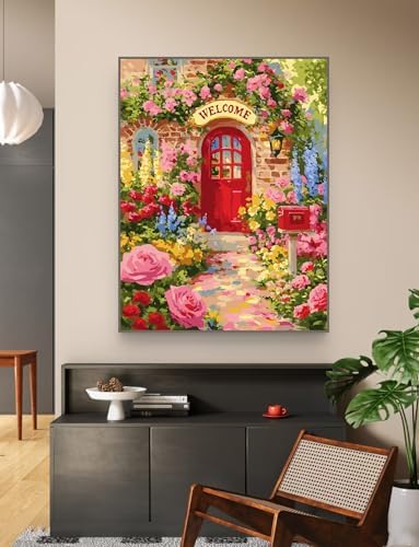 ZRIZQ Flowers Paint by Numbers Kit for Adults Beginner,Garden,16x20 - Image 6