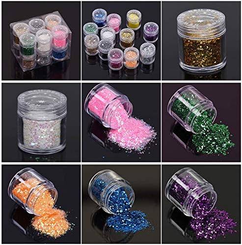 UV Curable Epoxy Resin Kit 5x30ML 12 Silicone Molds 72 Decorations Glitter Flowers Holographic Sequins Nacre Shells + Compact UV Lamp & Tweezers for Jewelry Making Pendants Earrings Bracelets Rings - Image 4