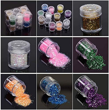 UV Curable Epoxy Resin Kit 5x30ML 12 Silicone Molds 72 Decorations Glitter Flowers Holographic Sequins Nacre Shells + Compact UV Lamp & Tweezers for Jewelry Making Pendants Earrings Bracelets Rings - Image 4