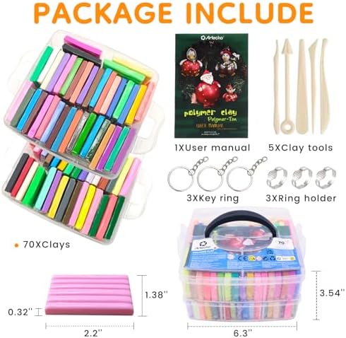 Artecho Polymer Clay Kit, 70 Colors Oven Bake Clay - Image 2
