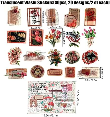 Esweny 100 PCS Vintage Ephemera Pack Journaling Scrapbooking Supplies Scrapbook Sticker Paper Kit for Junk Journal Planners Collage Craft Notebooks Decoupage Album (Flowers) - Image 4