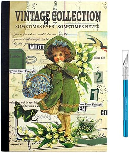 Vintage Scrapbooking Sticker Book for Adults - 800+ Washi Journaling Stickers Ephemera Book for Junk Journal Supplies DIY Crafts Arts Decorative 24 Sheets by Diuhofart