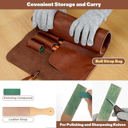 Wood Carving Tools, 15Pcs Wood Carving Kit with PU Storage Bag, Wood Whittling Kit with 6Pcs Whittling Knives & 5 Detail Carving Knives for Adults Wood Carving DIY - Image 3