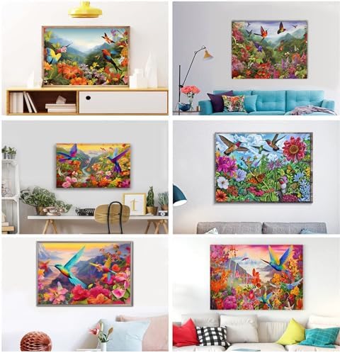 DOTSOPS 6 Pcs Flowers Bird Diamond Painting Kits Art Adults Painting Kits - Image 6