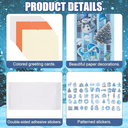 FREEBLOSS 15 Set DIY Card Making Kit for Adults Winters Card Making Kit DIY Handmade Greeting Card Kit Perfect for Christmas Gift Cards for Birthday Wedding Congratulation - Image 3