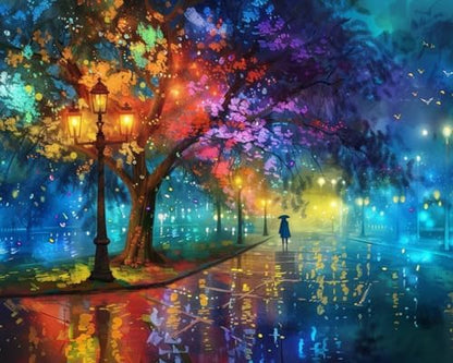 5DDIYART Evening Walk on Rainy Day Street Paint by Numbers for Adults Beginner, Paint by Number Kits on Canvas, Easy Acrylic Oil Painting Home Wall Decor 16x20inch by Unknown