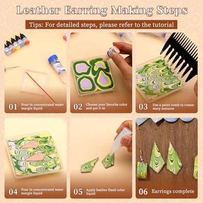 Leather Crafting Kit Leather Earrings Making Kit with Step-by-Step Tutorial - Image 5
