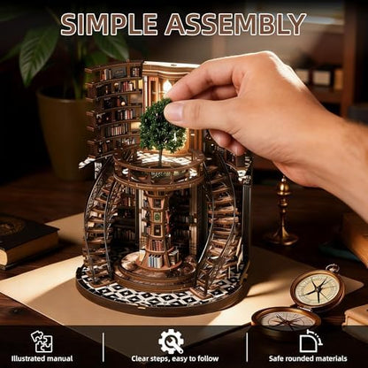 CRIOLPO Book Nook Kits DIY Miniature House Kit with LED Lights for Adults - Image 7