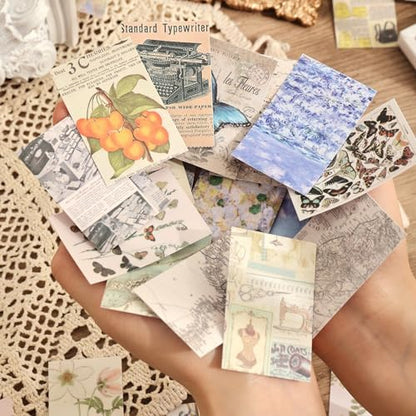 6 Sets 300 Pcs Washi Stickers Set Vintage Aesthetic Sticker Book for Journaling Decorative Scrapbook Floral Paper Sticker Kit for Scrapbooking, Bullet Journal, Art Craft Gifts, Notebook Making - Image 6
