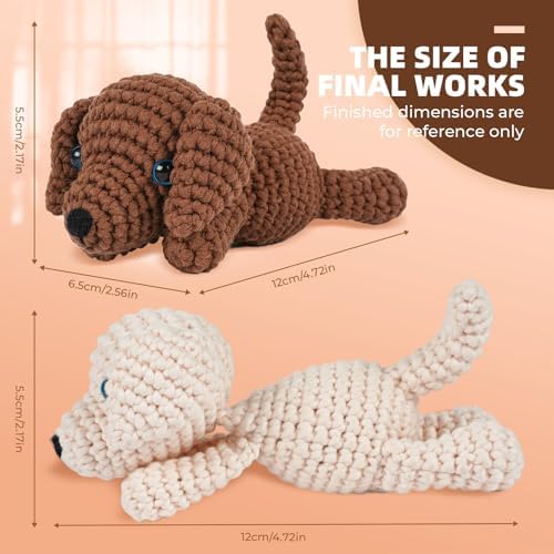 MOREJMTT Crochet Kit for Beginners, Learn to Crochet, Include Easy Knitting Soft Yarn, Step-by-Step Video Tutorial, Hook, Holiday Birthday Gift for Adults (Golden Retriever) - Image 5