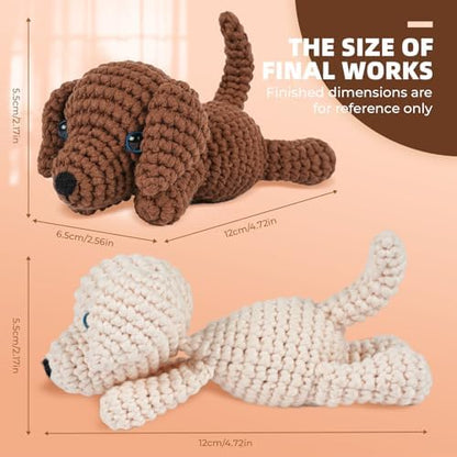 MOREJMTT Crochet Kit for Beginners, Learn to Crochet, Include Easy Knitting Soft Yarn, Step-by-Step Video Tutorial, Hook, Holiday Birthday Gift for Adults (Golden Retriever) - Image 5