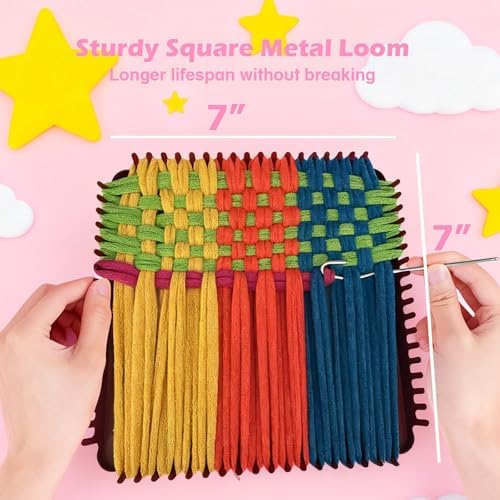 OYACH 7inch Cotton Potholder Metal Weaving Loom Loop,440 Potholder Loom Kit - Image 4