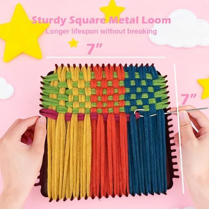 OYACH 7inch Cotton Potholder Metal Weaving Loom Loop,440 Potholder Loom Kit - Image 4