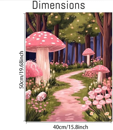 CasaWeave Mushroom Paint By Numbers Kit for Adults Beginner,Flower Adult Paint By Number Kits On Canvas,Oil Painting by Number Kit for Beginners,Paint by Number for Adults Home Wall Decor 16x20 Inch - Image 2