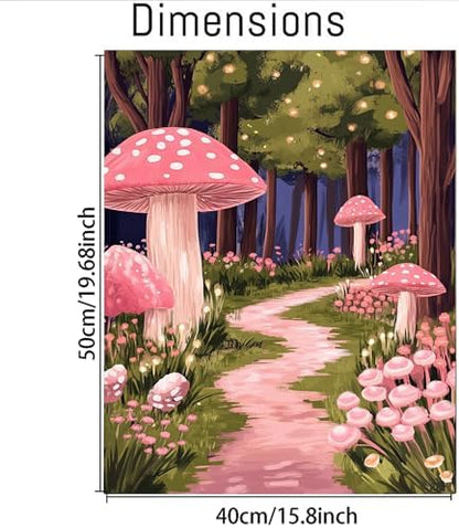 CasaWeave Mushroom Paint By Numbers Kit for Adults Beginner,Flower Adult Paint By Number Kits On Canvas,Oil Painting by Number Kit for Beginners,Paint by Number for Adults Home Wall Decor 16x20 Inch - Image 2