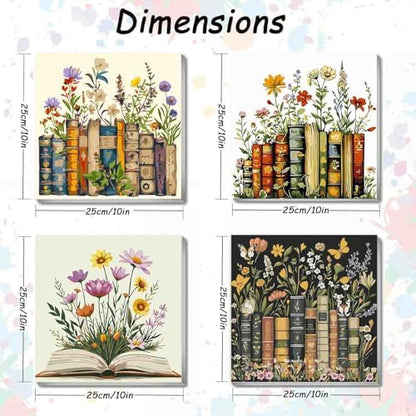DYAIANGMU 4 Pack Paint by Numbers Kit for Adults Beginners 9.8X9.8 inch - Image 2