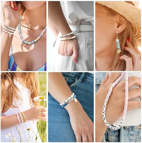 LZOUOWO 5300 Clay Beads Bracelet Making Aesthetic Kit, Polymer Heishi Beads - Image 2