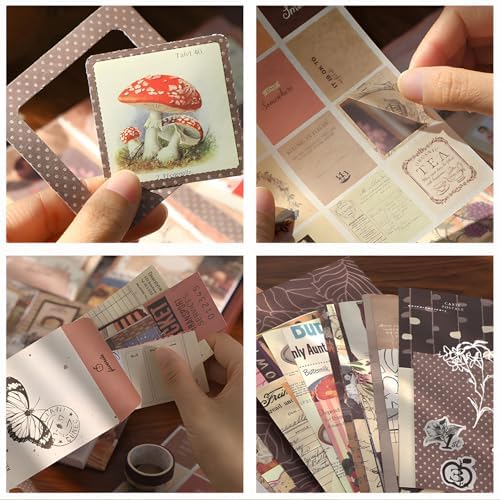 JOYCHOIC Vintage Junk Journal Supplies Kit, Brown Scrapbook Supplies, Scrapbooking and Journaling Materials, Large Collection for Women, Stationery DIY Arts Craft, Adults - Image 3