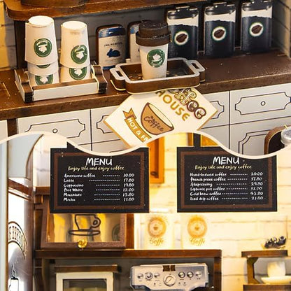 DIY Miniature House Kit, Mini House Building kit for Adults, Coffee Shope - Image 5