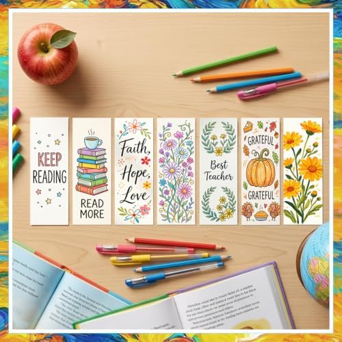 130-PCS Bookmark Making Kit, 300g 5.5x2in Cards, Sleeves, Tassels - Image 6