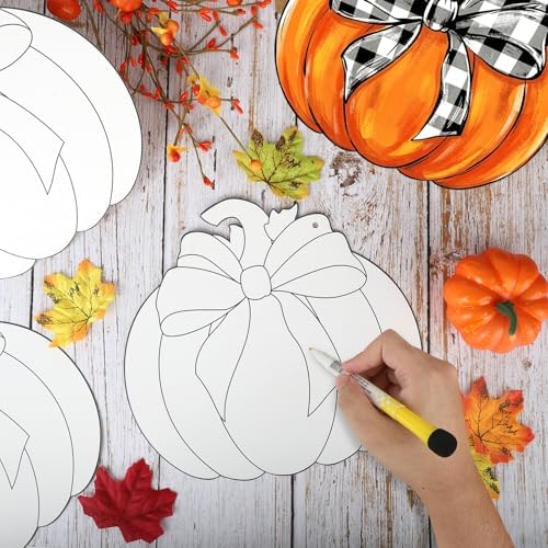 24 Pcs Fall Coloring Wreath Crafts Color Your Own Fall Crafts, Pumpkin - Image 4
