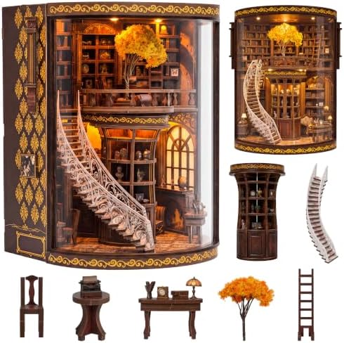 Book Nook Kit for Adults, 3D Wooden Puzzle DIY Miniature House LED Light by Unknown