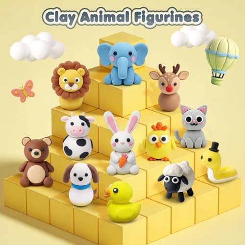 Air Dry Clay Kit for Kids, Animal Modeling Clay, DIY Model Magic with Sculpting Tools and Tutorial Cards - Image 5