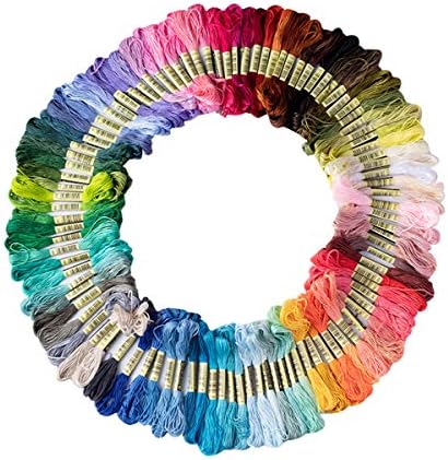 Friendship Bracelet String 50 Skeins Rainbow Color Embroidery Floss Cross Stitch Embroidery Thread Cotton Floss Bracelet Yarn, Craft Floss by XLSFPY