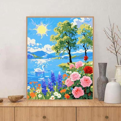 ZRIZQ Paint by Numbers Kit for Adults Beginner,Summer Landscape,16x20 - Image 3
