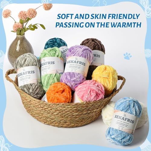Chenille Velvet Soft Yarn Pale Pink 3 Pack - Image 4