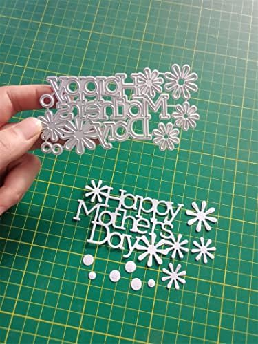 Scrapbooking Die-Cuts, Christmas Metal Cutting Dies for Card Making, Paper Craft Punch Template, Background Embossing Stencils, DIY Album Décor (Happy Mothers Day-11.9x6.5cm) - Image 5