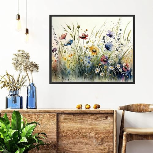 Flower Paint by Numbers for Adults with Framed Canvas - with Wooden Easel - Image 4