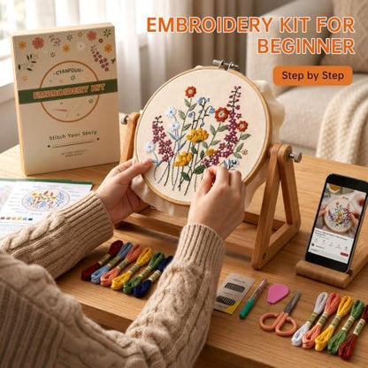 CYANFOUR 5 Pack Beginner Embroidery Kit for Adults with Video & Instruction - Image 3