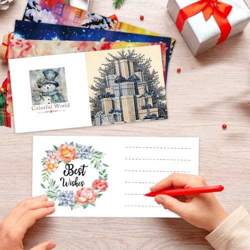 LSQFS Diamond Art Kits for Adults, 6Pcs Xmas Diamond Cards with Envelopes - Image 6