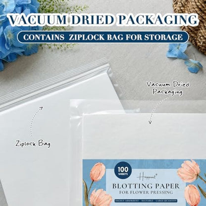 Happinit 100 A4 Size Blotting Papers for Herbarium Craft, Large Blotter Paper for Herbarium & Flower Press, Working with Pressing Kit for Adults (100) - Image 3
