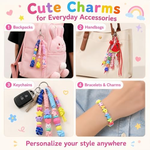 36Pcs Large Letter Beads Kit, Paracord Keychain Bag Charms - Image 5