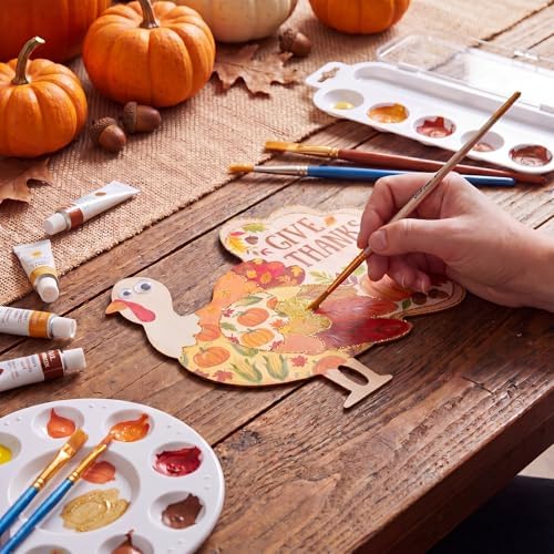 12 Pack 8 Inch Wooden Unfinished Turkey for Thanksgiving Crafts - Image 5
