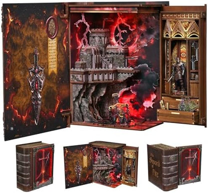 CCCDF Book Nook Kit, DIY Miniature Dollhouse Sword of Fire Magic by CCCDF
