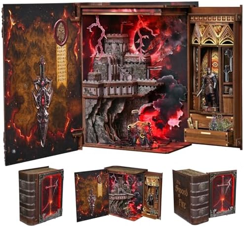 MiniCity Sword of Fire DIY Book Nook Kit, Miniature House Puzzle with LED by MiniCity