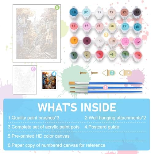 Offito Paint by Numbers Kit for Adults- Adult Paint by Number Kits on Canvas for Beginners, DIY Acrylic Oil Number Painting Kits for Home Wall Decor Gift 16"x20" (Without Frame) - Image 5