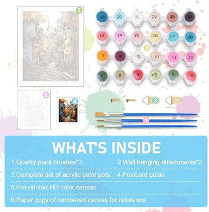 Offito Paint by Numbers Kit for Adults- Adult Paint by Number Kits on Canvas for Beginners, DIY Acrylic Oil Number Painting Kits for Home Wall Decor Gift 16"x20" (Without Frame) - Image 5