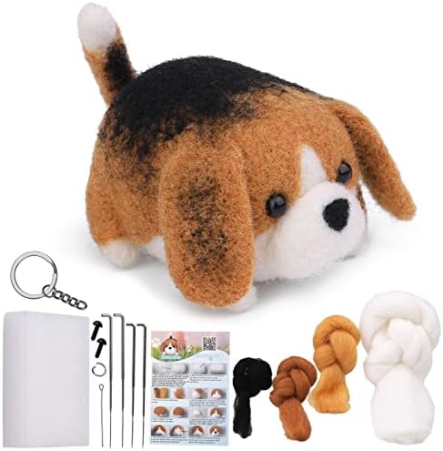 QMNNMA Needle Felting for Beginners, Beagle Needle Felting Set by Qmnnma