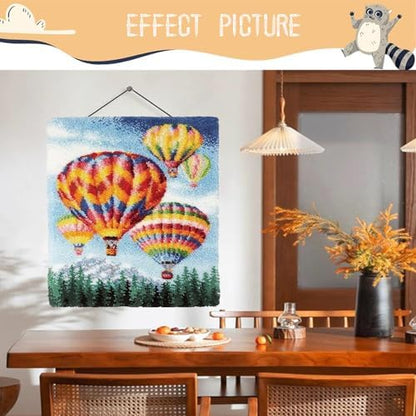 Fantasy Hot Air Balloons Latch Hook Kits for Adults Beginners, 20“ X 15" - Image 6