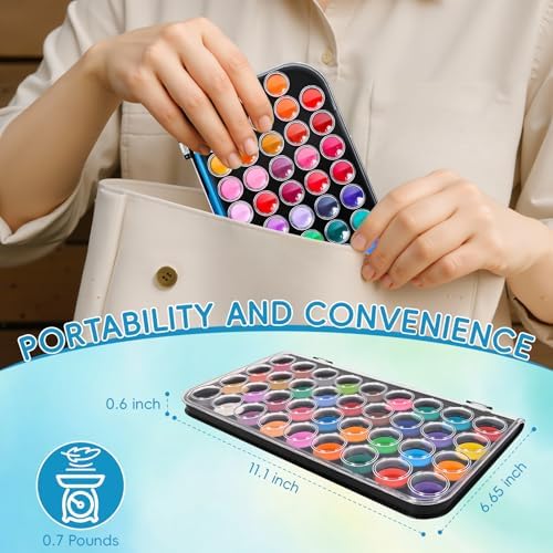 48 Color Solid Watercolor Paint Set with 3 Wooden Brushes for Adults Kids - Image 3