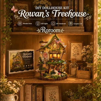 Roroom DIY Miniature House Kit, Fairy-Tale Treehouse Dollhouse Kit - Image 4