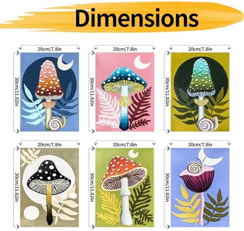 YALKIN Paint by Numbers for Adults and Kids Beginner, Painting by Number Kits On Canvas,Without Frame DIY Color Oil Painting Acrylic Paints,Home Wall Decor（6 Pack 8x12 in） - Image 2