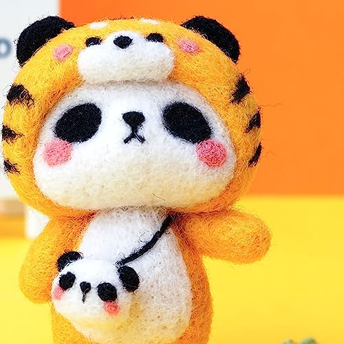 GOTOTOP Needle Felting Kit, Wool Felt Panda Pendant DIY Craft Set, Beginner Friendly Handmade Project, Compact 100 G Materials Kit for Kids Teens Adults Home Craft Time (#5) - Image 4