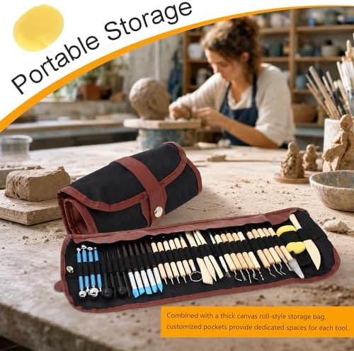SHRJ 36Pcs Clay Tools Kit for Pottery Sculpting Carving Modeling - Image 6